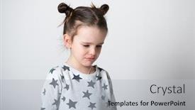  Presentation with sad girl - Cool new slide set with crying-little-girl-upset-kid backdrop and a light gray colored foreground