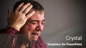  Presentation with crying - Presentation featuring crying-mature-man-close-up background and a dark gray colored foreground