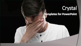  Presentation with one young man exercising handball - Slide set featuring crying men - handsome young man suffering background and a black colored foreground