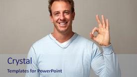  Presentation with man looking up happy - PPT layouts having crying men - happy man background and a sky blue colored foreground