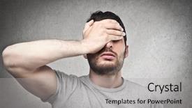  Presentation with despair - Colorful PPT theme enhanced with crying men - portrait of man in despair backdrop and a  colored foreground