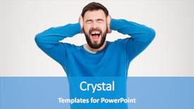  Presentation with cargo insurance man and passenger - Slide set featuring crying men - young man covering his ears background and a teal colored foreground