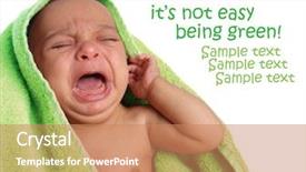  Presentation with baby crying - Colorful PPT theme enhanced with crying newborn baby wrapped backdrop and a coral colored foreground