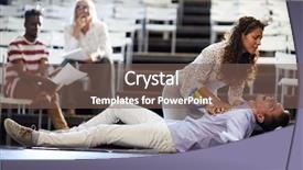  Presentation with crying - Presentation design consisting of crying princess leaning over dying background and a violet colored foreground