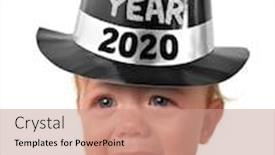  Presentation with new year 2020 - Colorful presentation enhanced with crying-unhappy-new-year-baby backdrop and a coral colored foreground