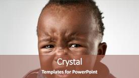  Presentation with black baby - Presentation featuring crying upset black african baby background and a tawny brown colored foreground