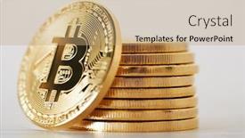  Presentation with crypto - Presentation theme featuring crypto-currency-business-bitcoin-coin background and a coral colored foreground