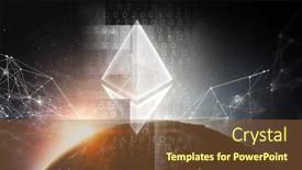  Presentation with crypto - Colorful presentation design enhanced with crypto-currency-concept-mixed-media backdrop and a tawny brown colored foreground