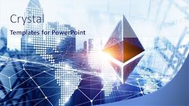  Presentation with crypto - Presentation with crypto-currency-concept-mixed-media background and a sky blue colored foreground