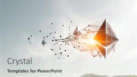  Presentation with crypto - Slide deck with crypto-currency-concept-mixed-media background and a light gray colored foreground