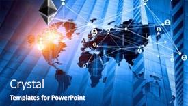  Presentation with crypto - Colorful slide deck enhanced with crypto-currency-concept-mixed-media backdrop and a ocean colored foreground