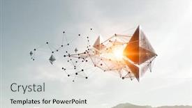  Presentation with crypto - Beautiful theme featuring crypto-currency-concept-mixed-media backdrop and a light gray colored foreground