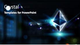  Presentation with crypto - Cool new slides with crypto-currency-concept-mixed-media backdrop and a black colored foreground