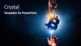  Presentation with crypto - Slides featuring crypto-currency-concept-mixed-media background and a navy blue colored foreground