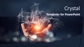  Presentation with crypto - Beautiful theme featuring crypto-currency-concept-mixed-media backdrop and a navy blue colored foreground