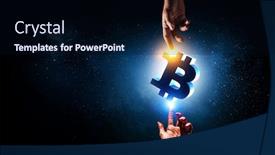  Presentation with crypto - Beautiful slide set featuring crypto-currency-concept-mixed-media backdrop and a navy blue colored foreground