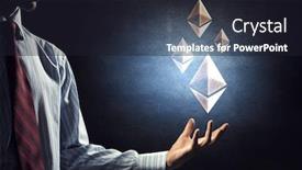  Presentation with crypto - Theme having crypto-currency-concept-mixed-media background and a wine colored foreground