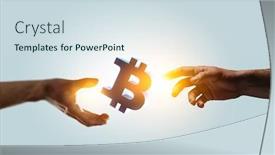  Presentation with crypto - Slides with crypto-currency-concept-mixed-media background and a sky blue colored foreground