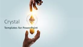  Presentation with creation - Theme enhanced with crypto-currency-creation-concept-mixed background and a sky blue colored foreground