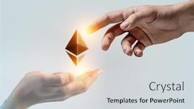  Presentation with creation - Presentation theme featuring crypto-currency-creation-concept-mixed background and a light gray colored foreground