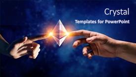  Presentation with creation - Beautiful PPT theme featuring crypto-currency-creation-concept-mixed backdrop and a navy blue colored foreground