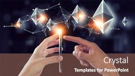  Presentation with crypto - Beautiful slide set featuring smartphone blockchain concept bitcoin - crypto currency exchange mixed media backdrop and a coral colored foreground