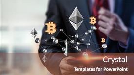  Presentation with crypto - Beautiful slides featuring crypto-currency-exchange-mixed-media backdrop and a tawny brown colored foreground