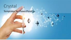  Presentation with crypto - Slides enhanced with crypto-currency-exchange-mixed-media background and a light blue colored foreground