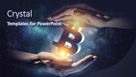  Presentation with crypto - PPT layouts with crypto-currency-exchange-mixed-media background and a navy blue colored foreground
