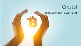  Presentation with crypto - Presentation enhanced with crypto-currency-exchange-mixed-media background and a sky blue colored foreground