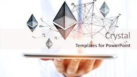  Presentation with crypto - Colorful PPT layouts enhanced with crypto-currency-exchange-mixed-media backdrop and a lemonade colored foreground