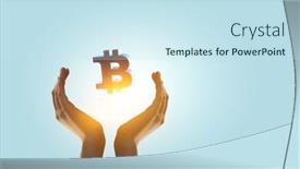  Presentation with crypto - Slide deck enhanced with crypto-currency-exchange-mixed-media background and a sky blue colored foreground
