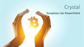  Presentation with crypto - Beautiful PPT layouts featuring crypto-currency-exchange-mixed-media backdrop and a cool aqua colored foreground