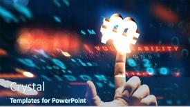  Presentation with crypto - PPT theme having crypto-currency-in-form background and a ocean colored foreground