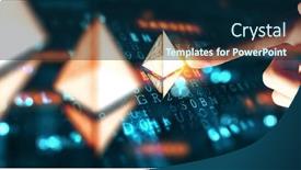  Presentation with crypto - Slides having crypto-currency-in-form background and a navy blue colored foreground