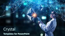  Presentation with crypto - Amazing slides having crypto-currency-market-as-science backdrop and a navy blue colored foreground