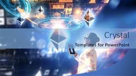  Presentation with crypto - Theme enhanced with crypto-currency-market-as-science background and a light blue colored foreground