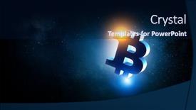  Presentation with crypto - PPT theme with blockchain technology abstract background - crypto currency market mixed media background and a navy blue colored foreground