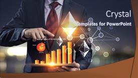  Presentation with crypto - Presentation theme consisting of crypto-currency-market-mixed-media background and a tawny brown colored foreground