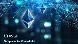  Presentation with crypto - Beautiful presentation featuring crypto-currency-market-mixed-media backdrop and a navy blue colored foreground