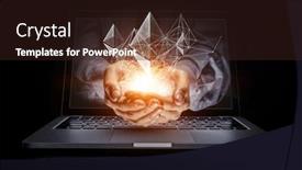  Presentation with crypto - Slide set with crypto-currency-market-mixed-media background and a wine colored foreground