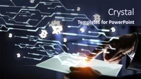  Presentation with crypto - PPT layouts featuring crypto-currency-market-mixed-media background and a navy blue colored foreground