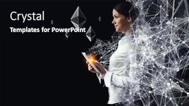  Presentation with crypto - Amazing theme having crypto-currency-market-mixed-media backdrop and a black colored foreground