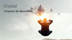  Presentation with crypto - Presentation theme having crypto-currency-market-mixed-media background and a light gray colored foreground