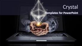  Presentation with crypto - Theme having crypto-currency-market-mixed-media background and a wine colored foreground