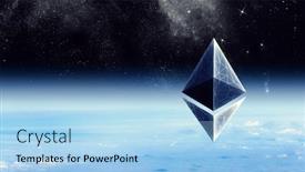  Presentation with crypto - Theme with crypto-currency-space-3d-rendering background and a light blue colored foreground