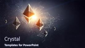  Presentation with crypto - PPT theme enhanced with crypto-currency-space-3d-rendering background and a wine colored foreground