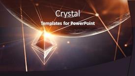  Presentation with world currency - Colorful presentation theme enhanced with crypto-currency-world-3d-rendering backdrop and a tawny brown colored foreground