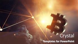  Presentation with world currency - Cool new PPT layouts with crypto-currency-world-3d-rendering backdrop and a tawny brown colored foreground