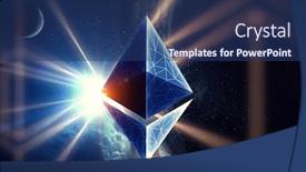  Presentation with world currency - Beautiful slides featuring crypto-currency-world-3d-rendering backdrop and a ocean colored foreground